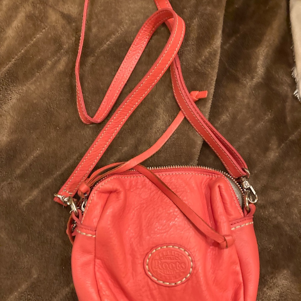Roots Red Mini purse Bag with Adjustable Strap